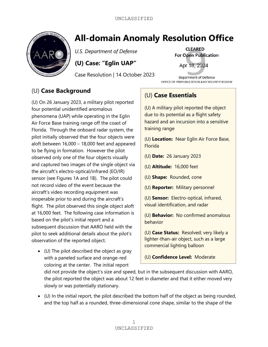 Eglin Case Resolution PDF