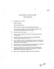 UFO Photographic Information Sheet