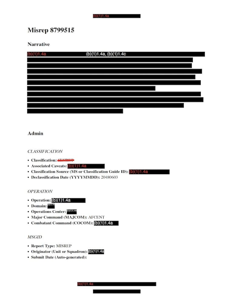 DOW-UAP-D3, Mission Report, Arabian Gulf, 2020
